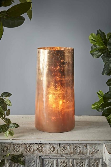 Nouveau - Blush - Tall Cylinder Art Glass Table Lamp-abc