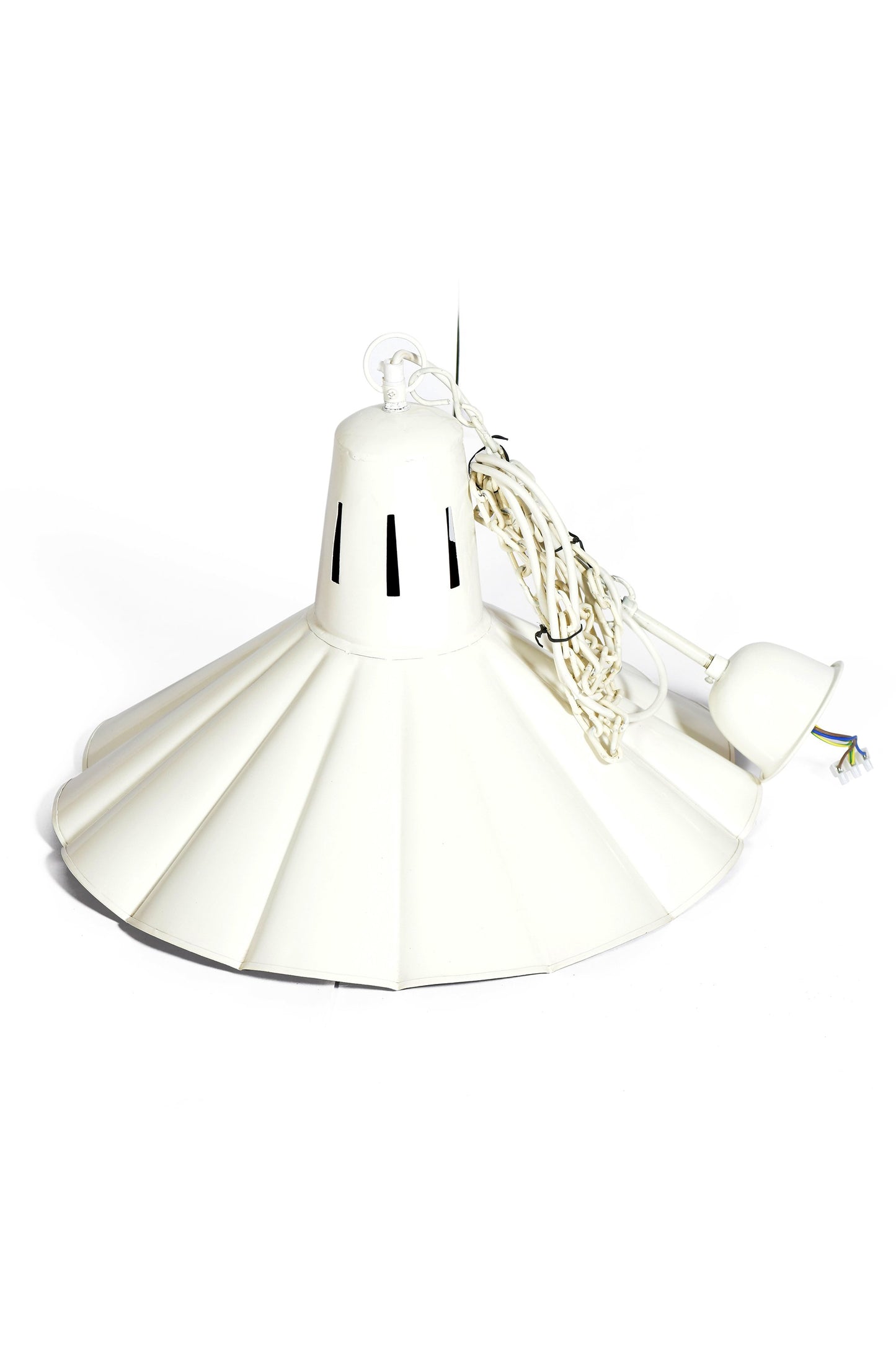 Francis - Old White - Fluted Iron Pendant Light-abc