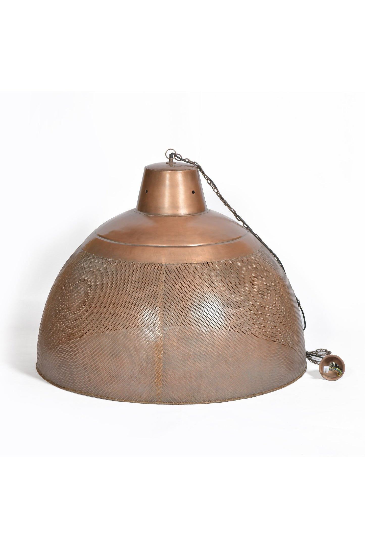 Riva Extra Large - Antique Copper - Perforated Iron Dome Pendant Light-abc