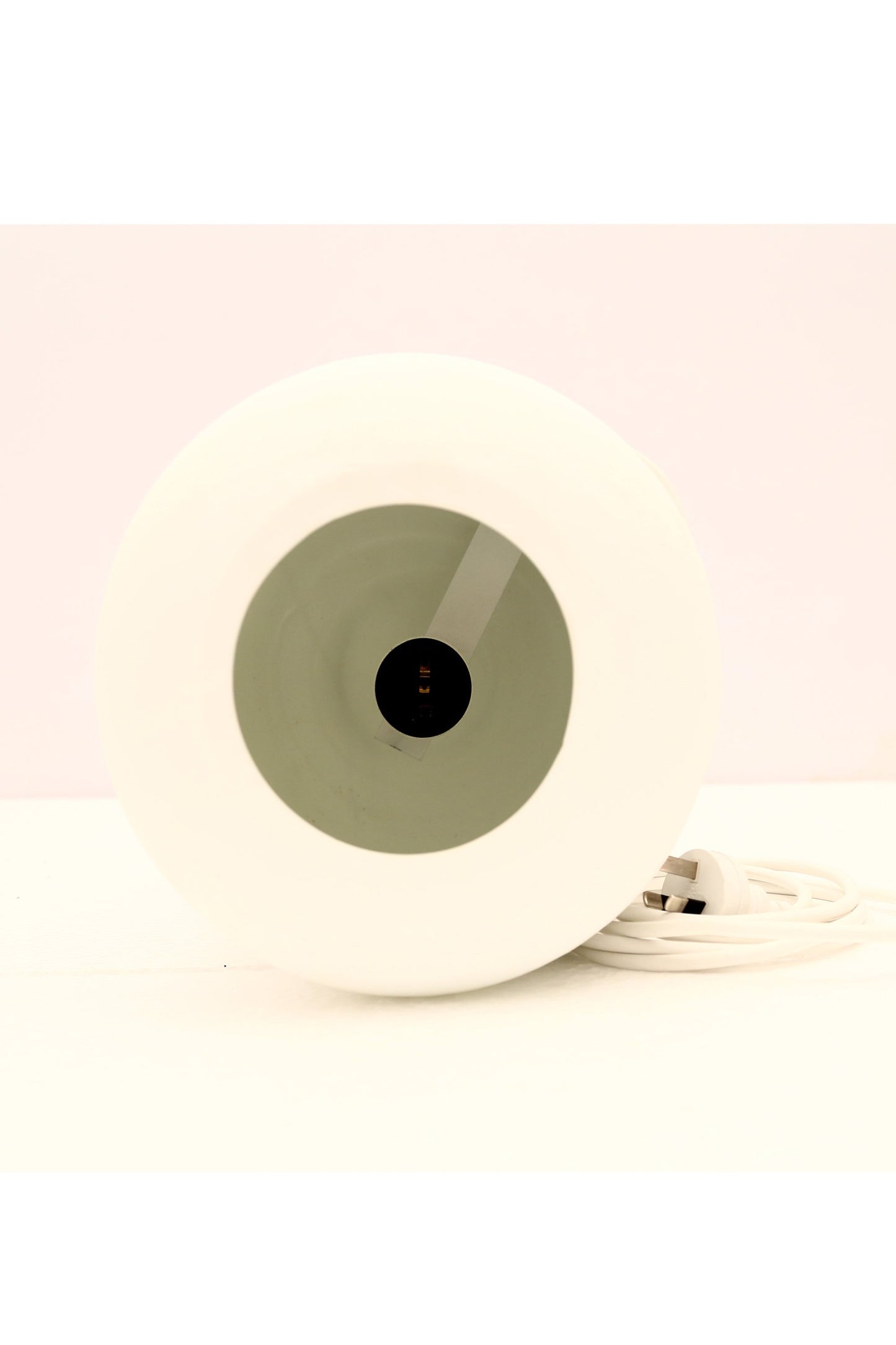 Monaco Small - White - Small Hand Cut Hurricane Art Glass Table Lamp-abc