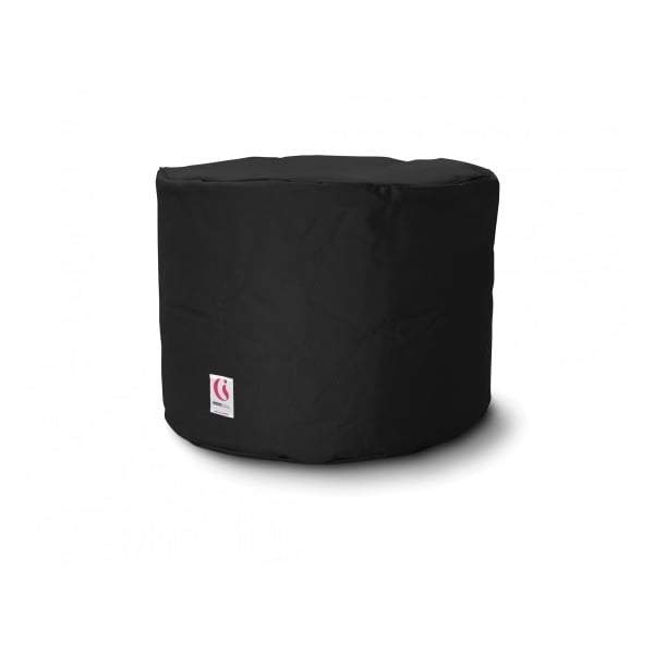 Round Ottoman Outdoor Bean Bag - Black-abc