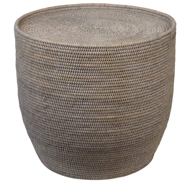 Verandah Natural Rattan Side Table Round-abc