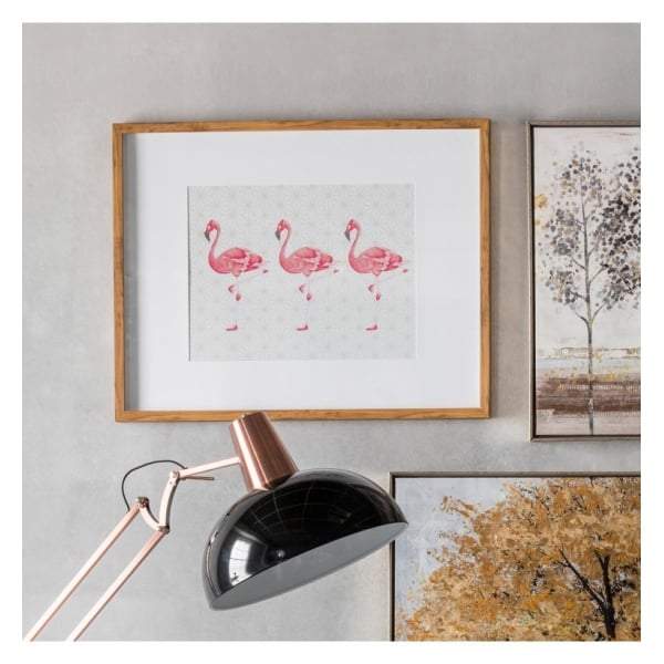 Flamingoes Crossing Framed Art W735 x D30 x H585mm-abc