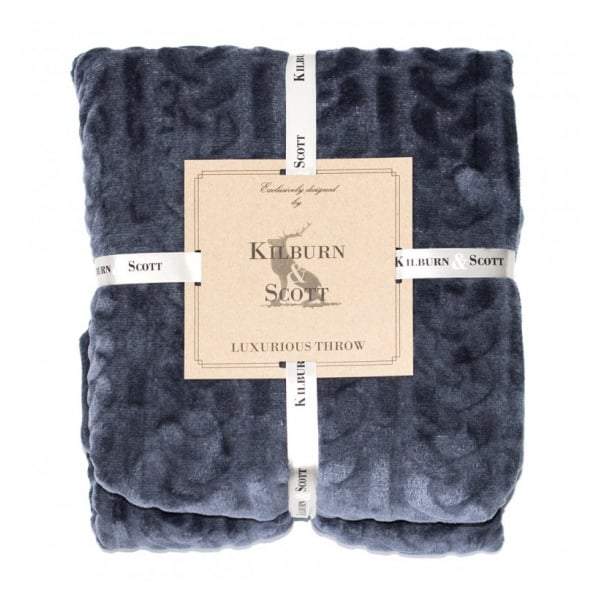 Cable Fleece Throw Inky Blue 1400x1800mm-abc