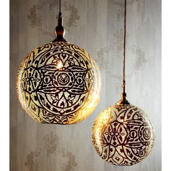 Moroccan Ball Ceiling Lamp 30cm Silver-abc