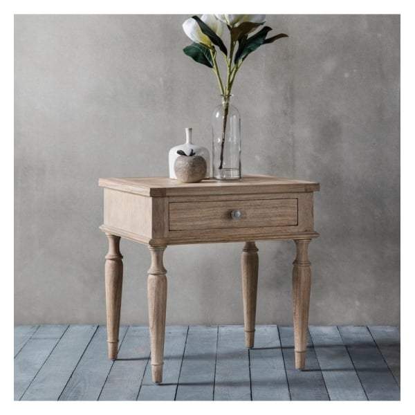 Makassar 1 Drawer Side Table W530 x D450 x H560mm-abc