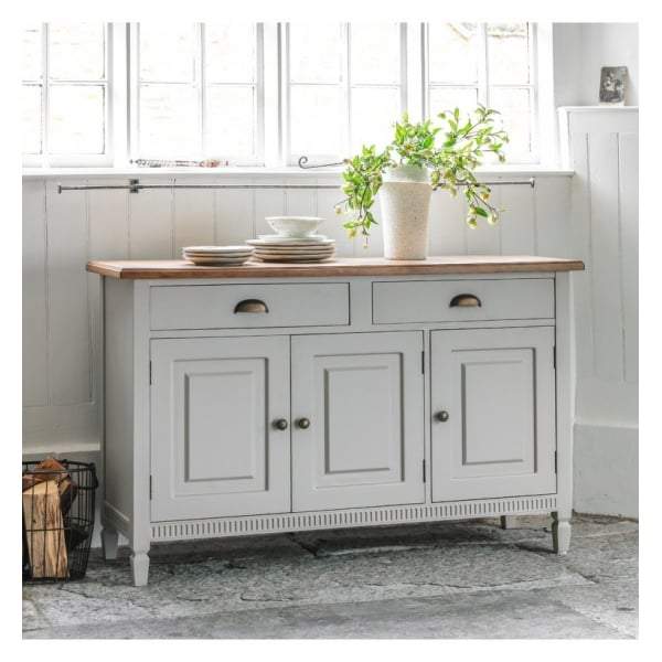Bronte 3 Door / 2 Drawer Sideboard Taupe W1350 x D450 x H850mm-abc
