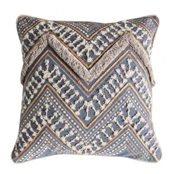 Mancora Embroidered Cushion Slate Grey-abc