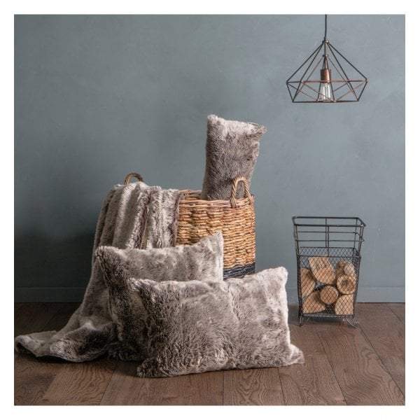 Olinda Wolf Cushion Chocolate 500x500mm-abc