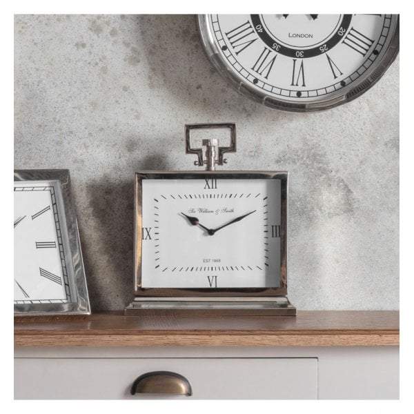 Havant Large Mantel Clock Polished Nickel-abc