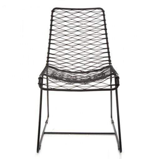 Black Woven Metal Chair-abc