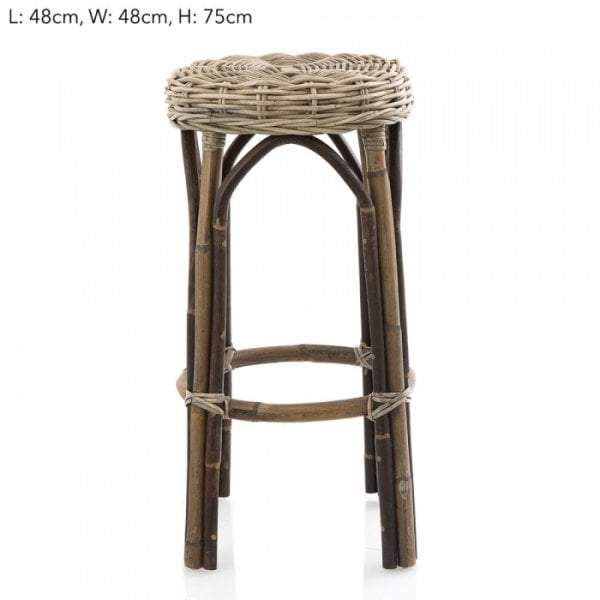 Rattan Stool Grey-abc
