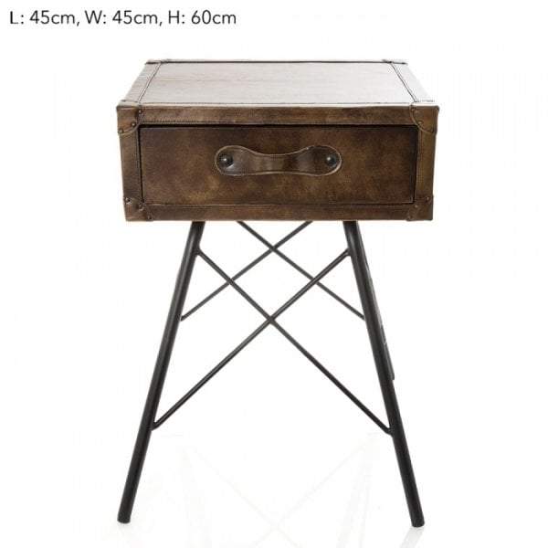 Toscano Leather Table 1 Drawer-abc