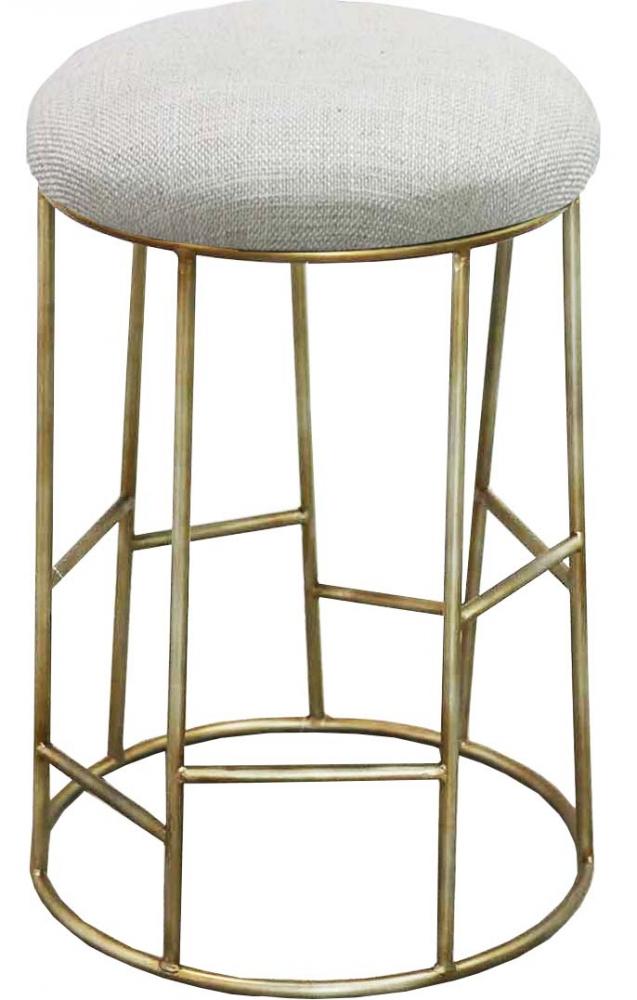 Aiden Kitchen Stool - Natural w Gold Frame-abc