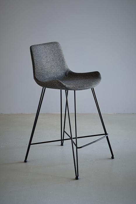 Brooklyn Kitchen Counter Stool - Dark Grey/Black - Fabric Upholstered Kitchen Counter Stool-abc