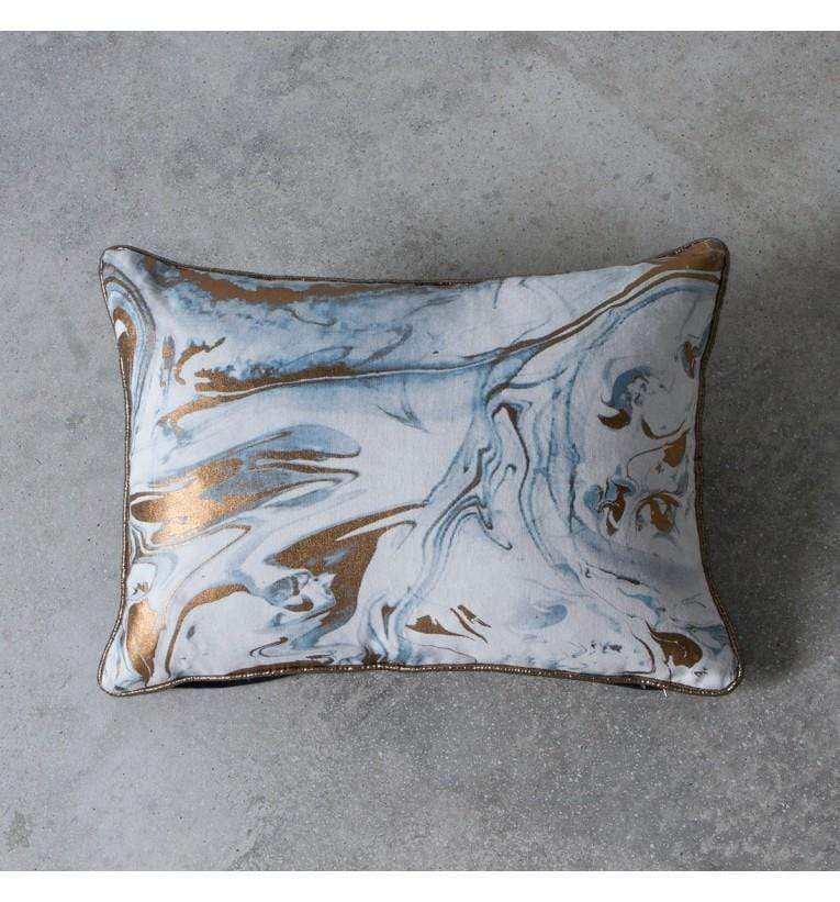 Mizar Metallic Marble Cushion Duck Egg-abc