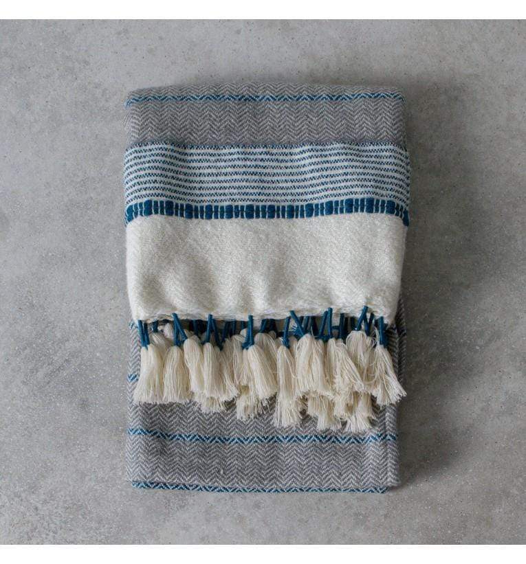 Kasbah Teal Textured Throw-abc