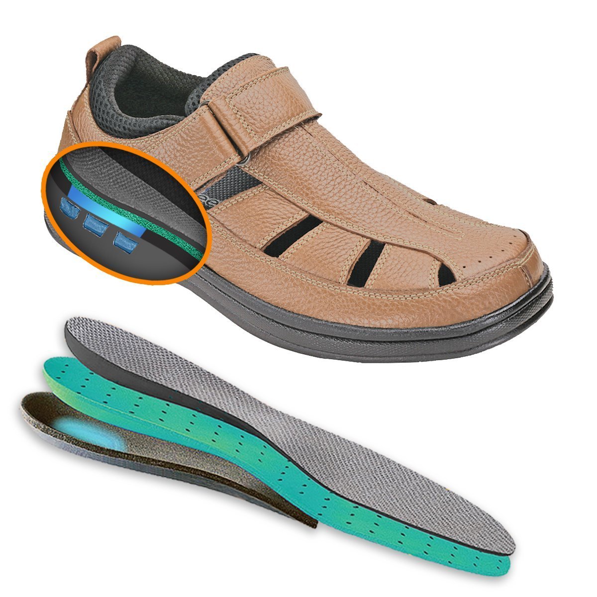 Melbourne - Brown Orthotic Sandal-abc