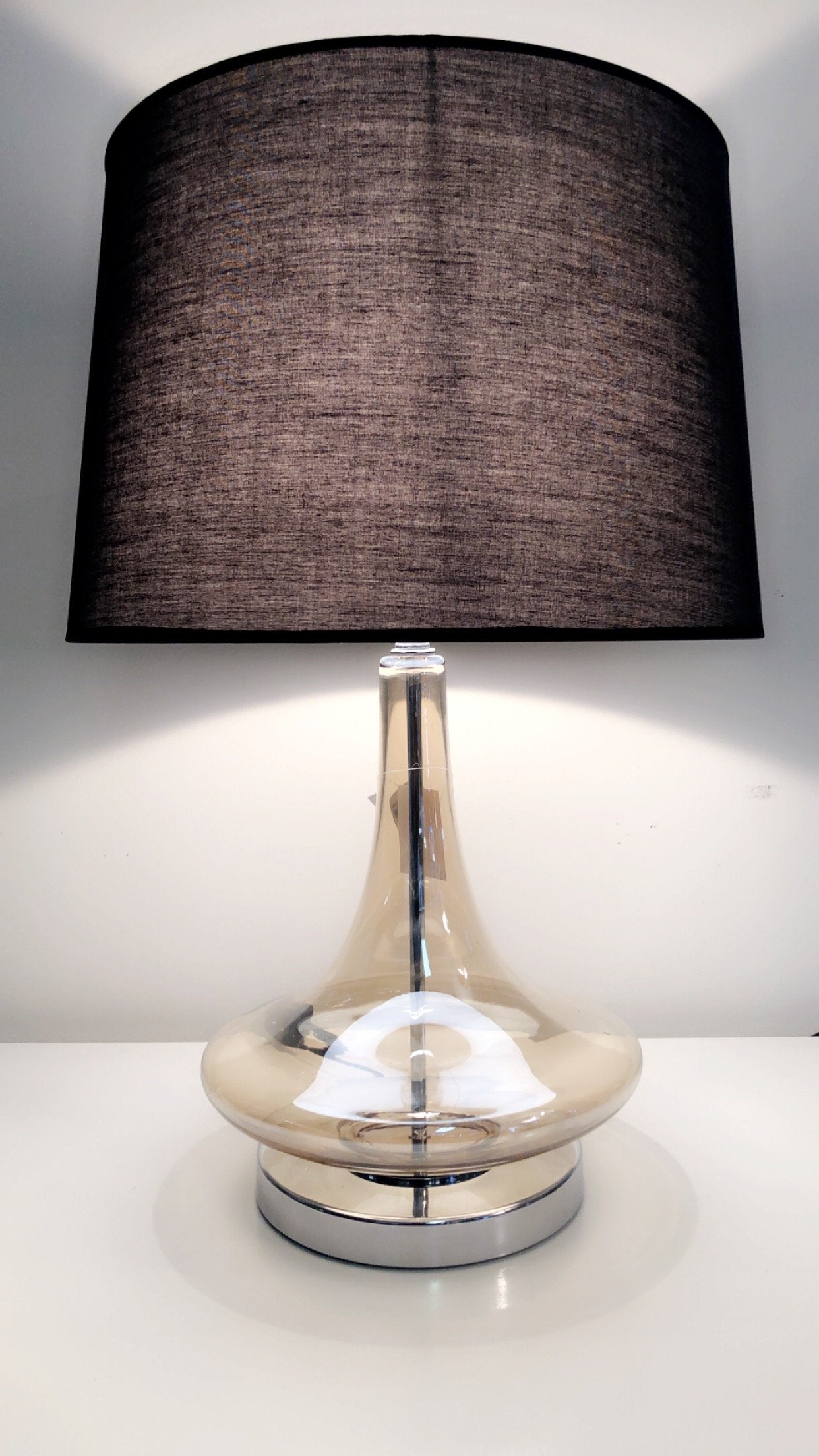 Tinted Tawny Glass Table Lamp-abc