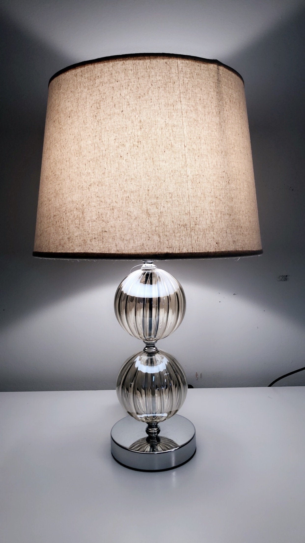 Tinted Tawny Mini Glass Table Lamp-abc