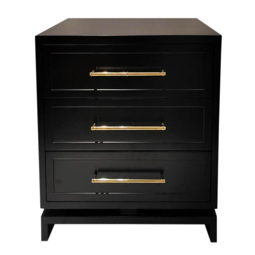 Pearl Bedside Table - Black-abc