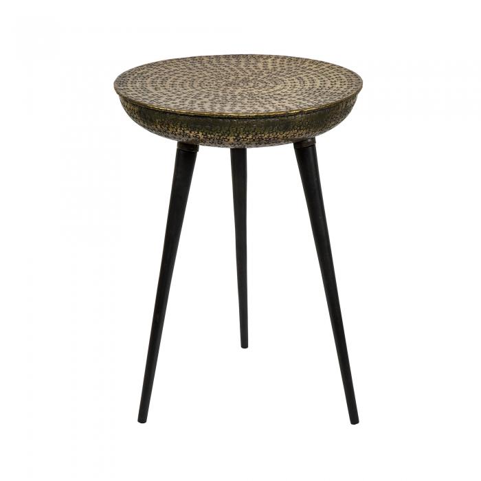 Nada Tripod Table Sm Black & Brass Ant-abc