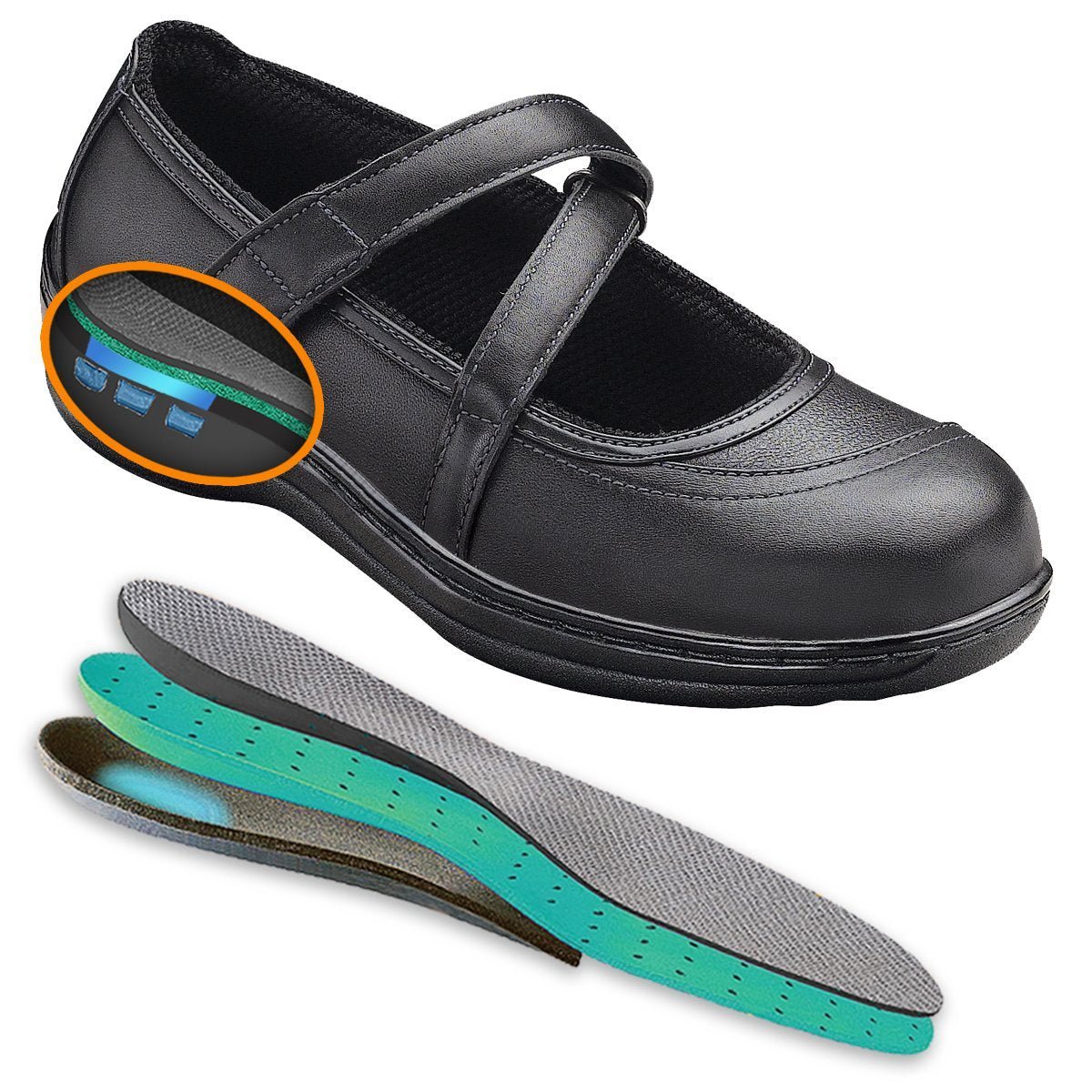 Celina - Black Mary Jane Shoes-abc