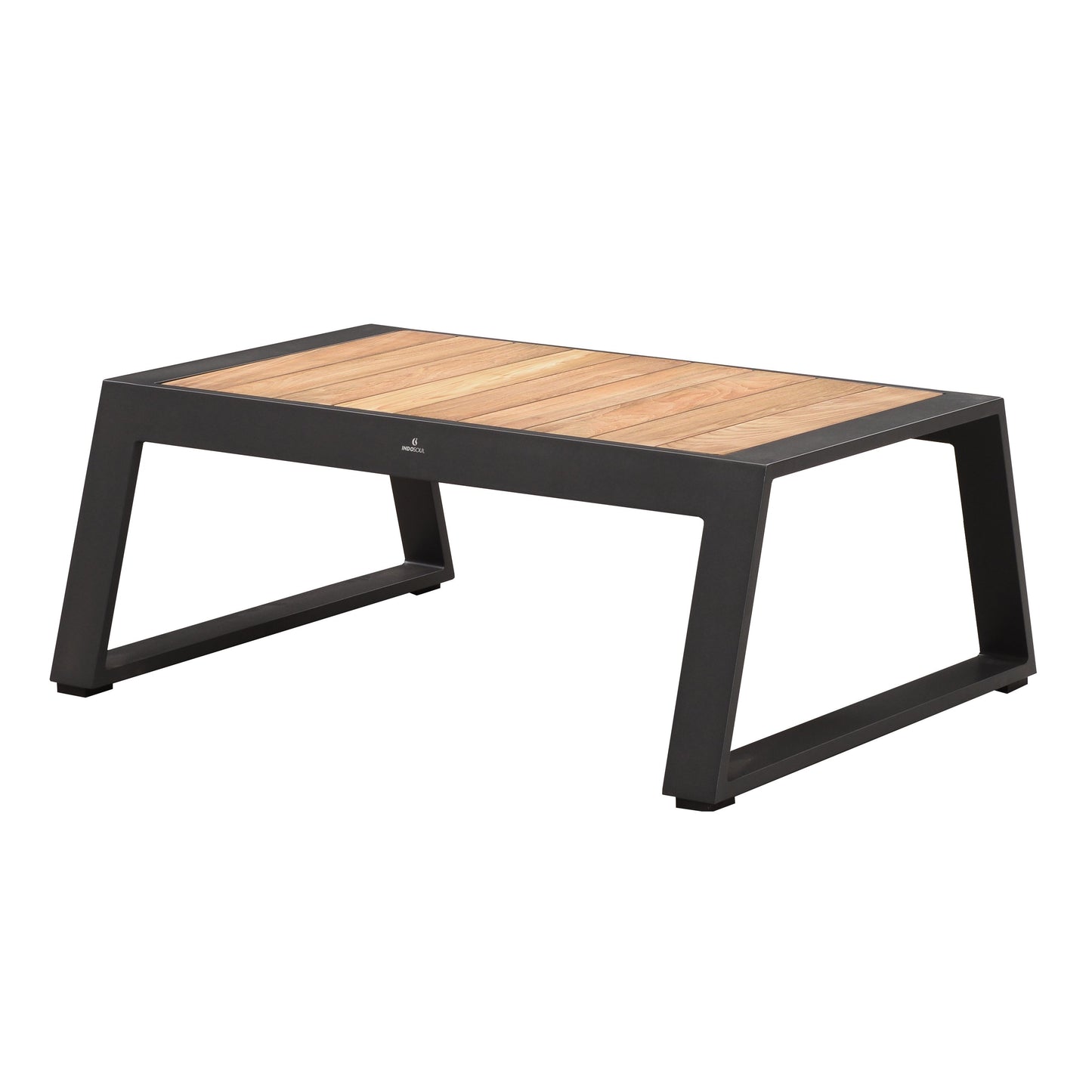 Caribbean Coffee Table with Full Teak Top in Charcoal-abc