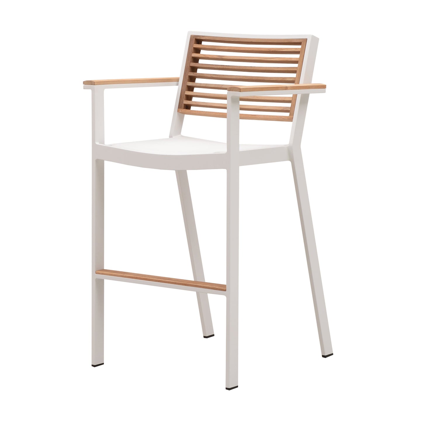 St Lucia Bar Height Arm Chair in White-abc
