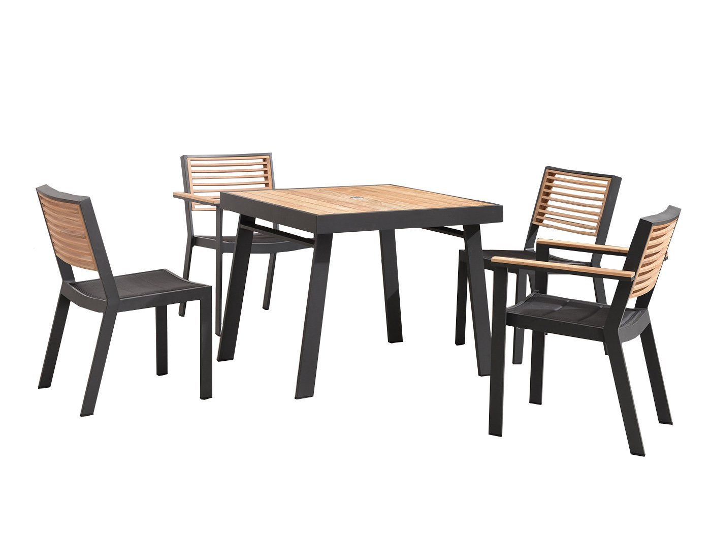 St Lucia 5 Piece Dining Set in Charcoal-abc