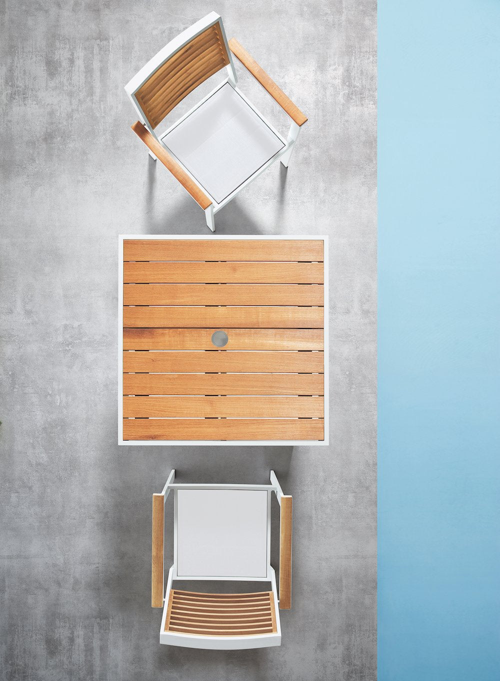 St Lucia 5 Piece Dining Set in White-abc