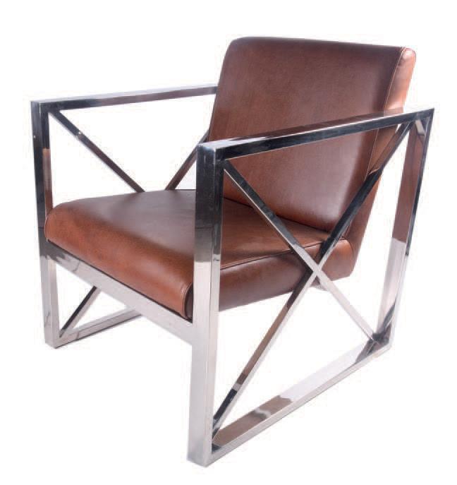 ALLY Occasional Chair - Tan Leather-abc
