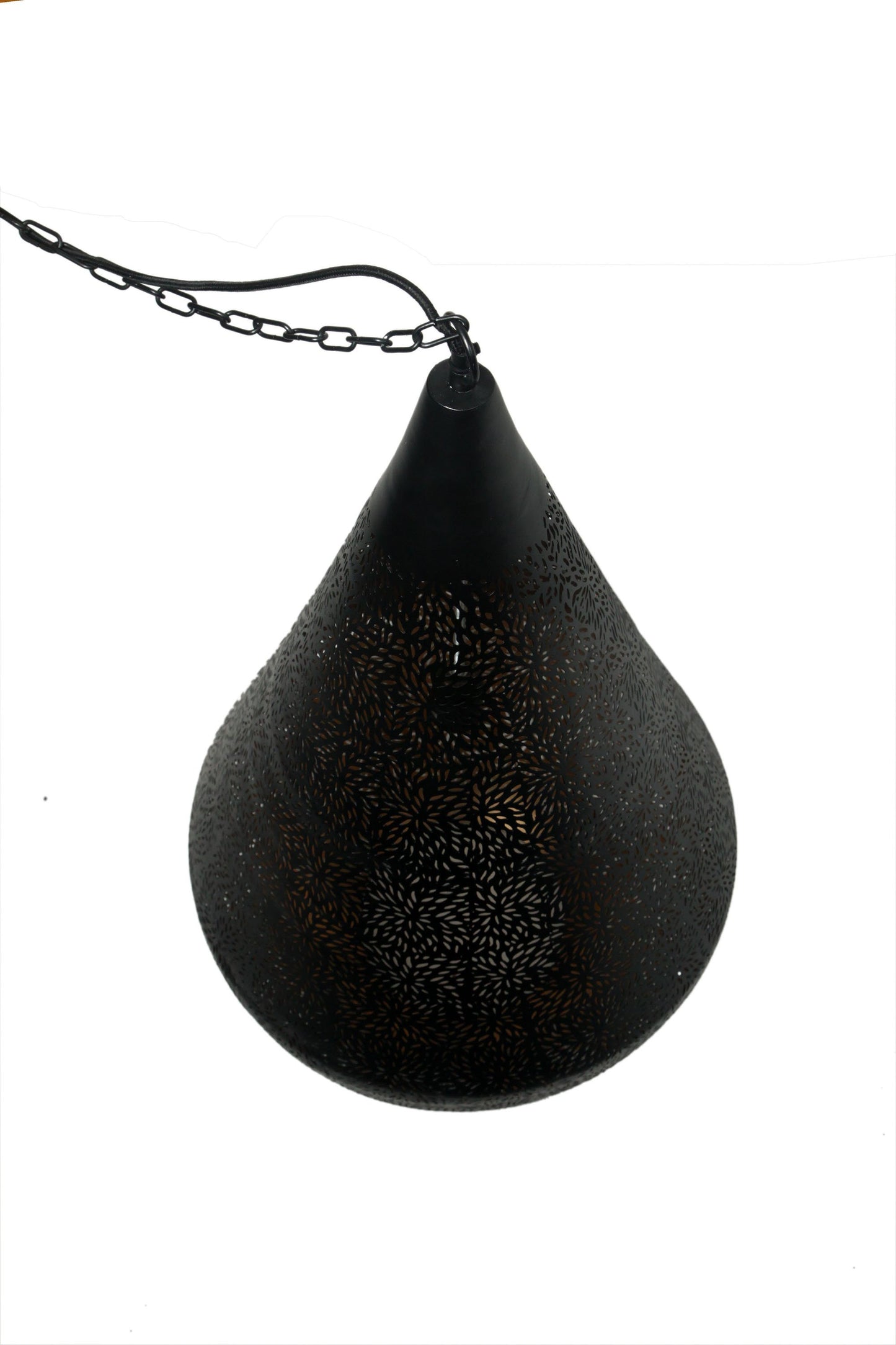 Aquarius Large - Black - Perforated Teardrop Pendant Light-abc