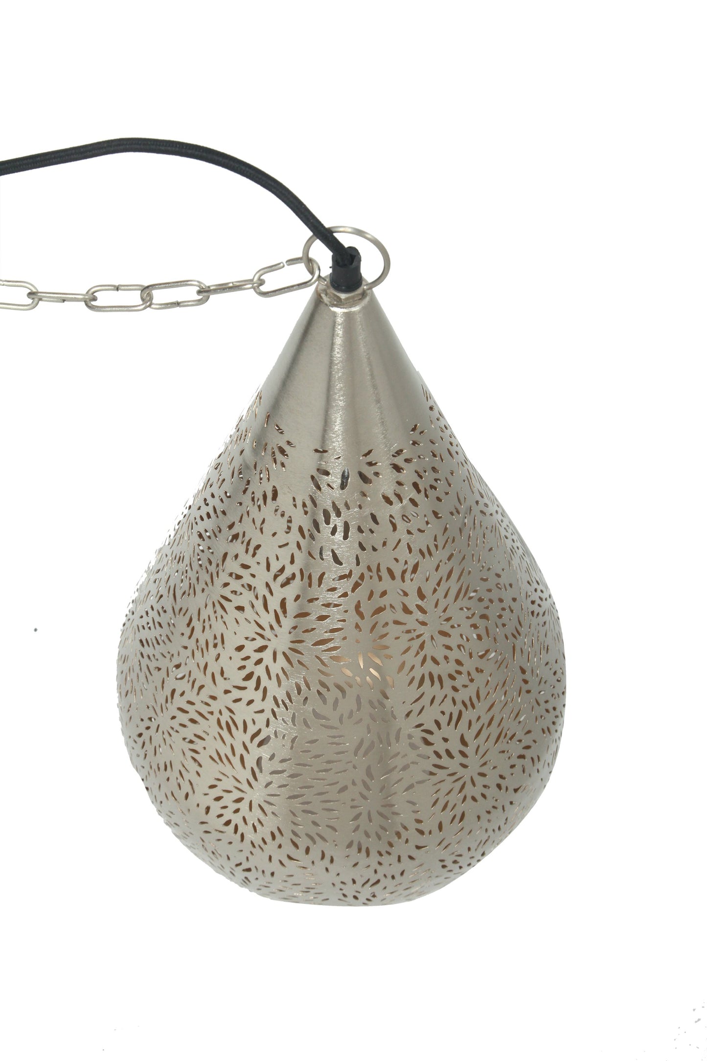 Aquarius Medium - Nickel - Perforated Teardrop Pendant Light-abc