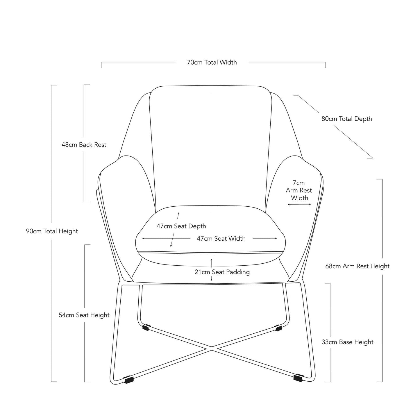 Milan Armchair - Dark Amber-abc