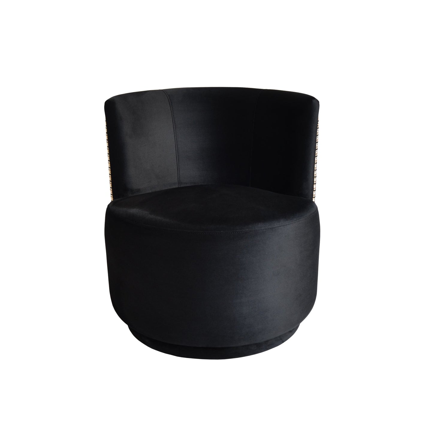 Coco Petit Swivel Chair - Black & Gold Tweed-abc