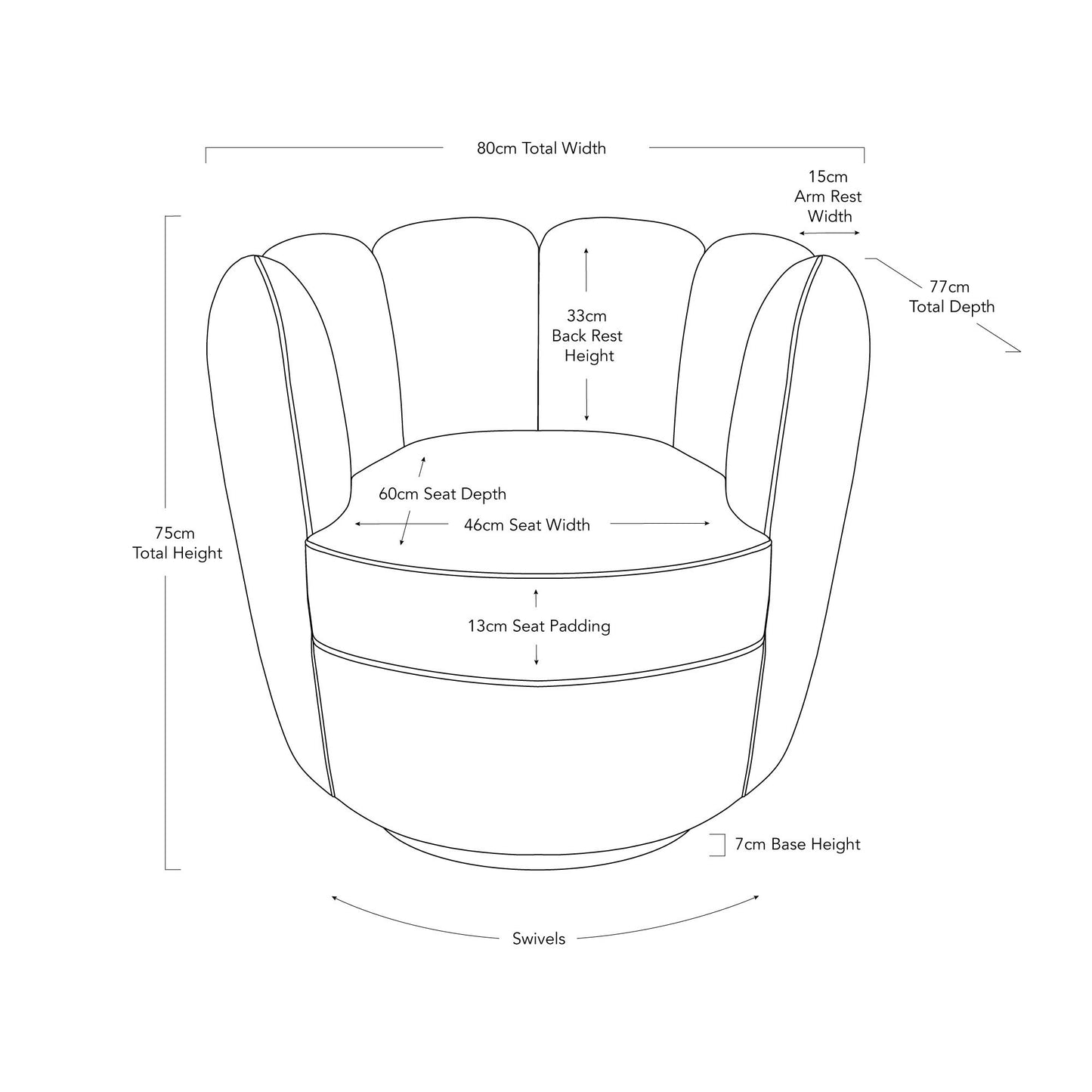 Tulip Swivel Chair - Rose Water-abc