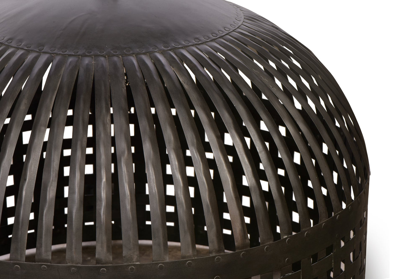 Esch Large - Antique Black - Woven Iron Strips Pendant Light-abc