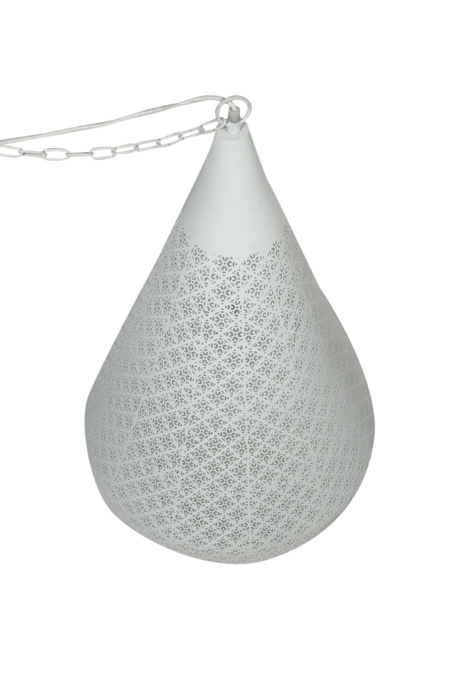 Europa Medium - White - Perforated Teardrop Pendant Light-abc