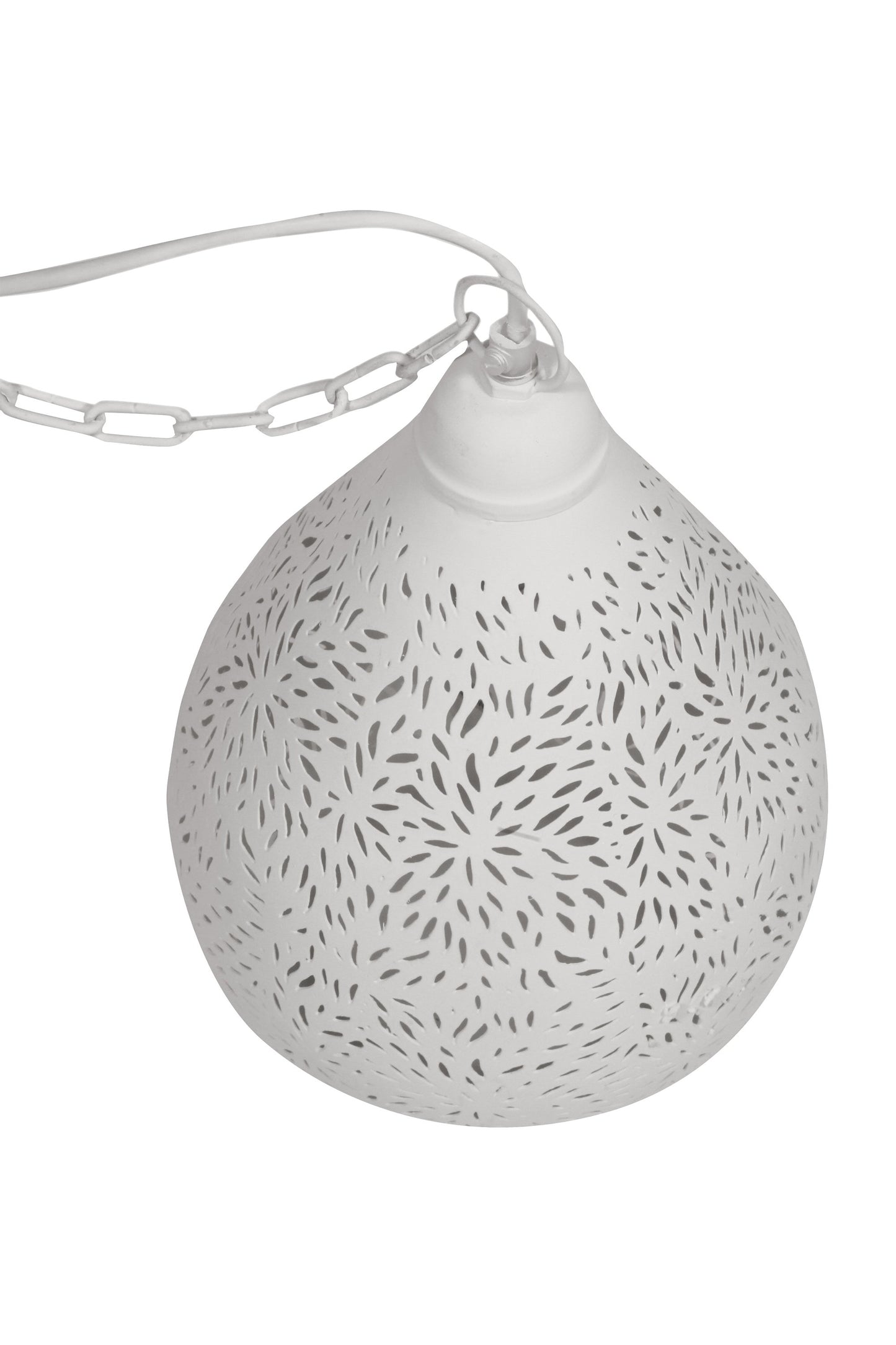 Europa Small - White - Perforated Teardrop Pendant Light-abc