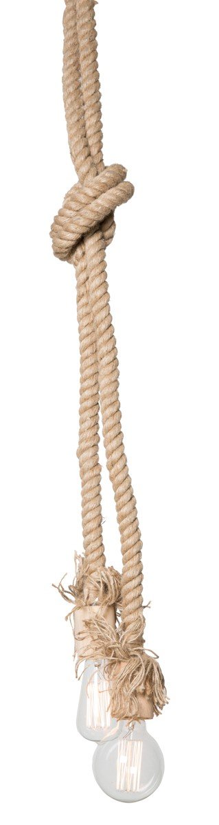 Pendant 2 Lamp Wood Hemp Rope-abc