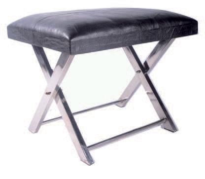 JENNA Stool - Black Leather-abc