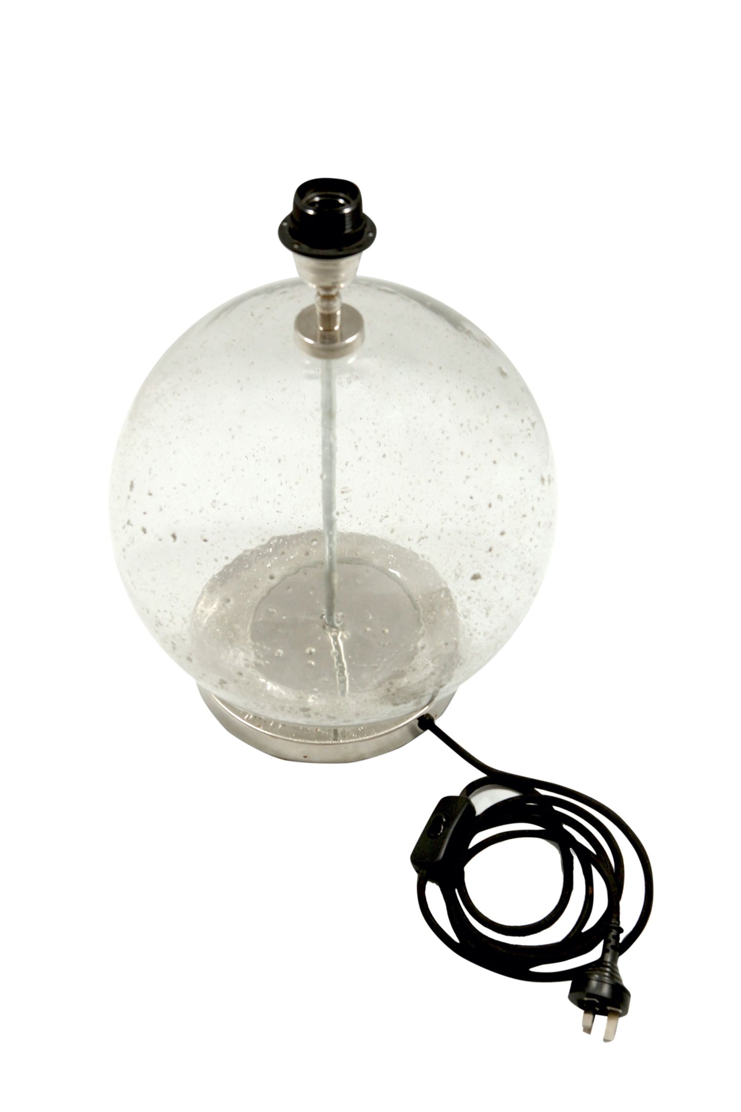Lustre Ball Table - Clear - Stone Effect Glass Ball Table Lamp-abc