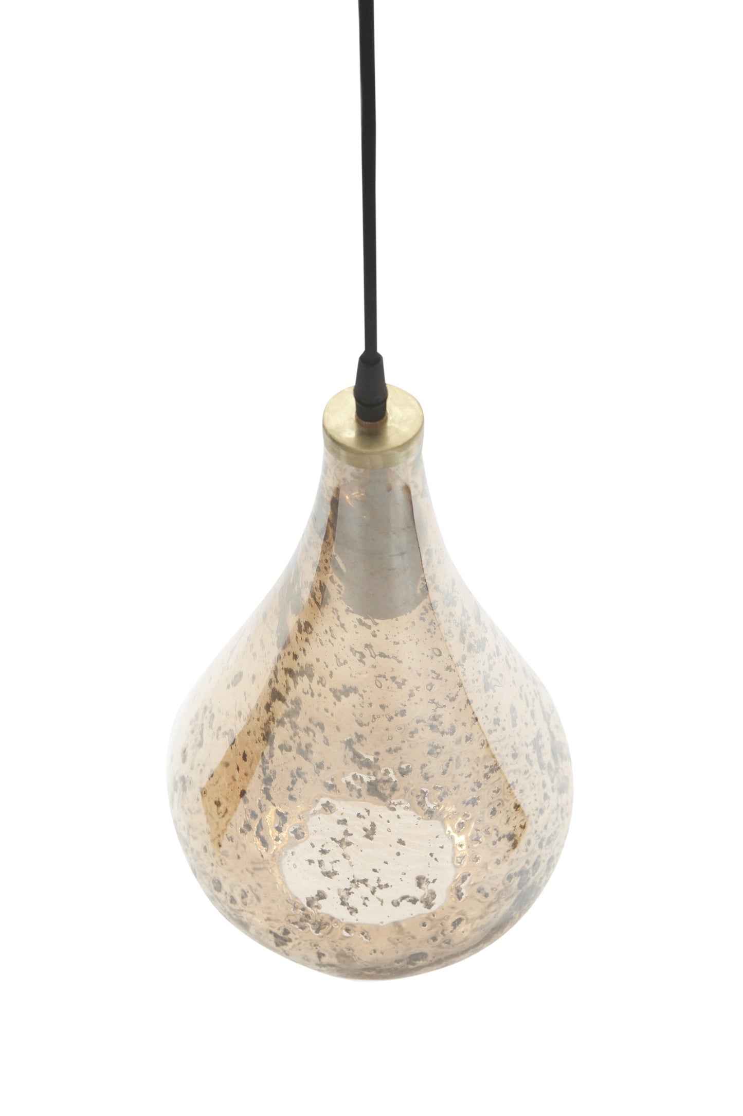 Lustre Teardrop - Pale Gold - Stone Effect Glass Bell Pendant Light-abc