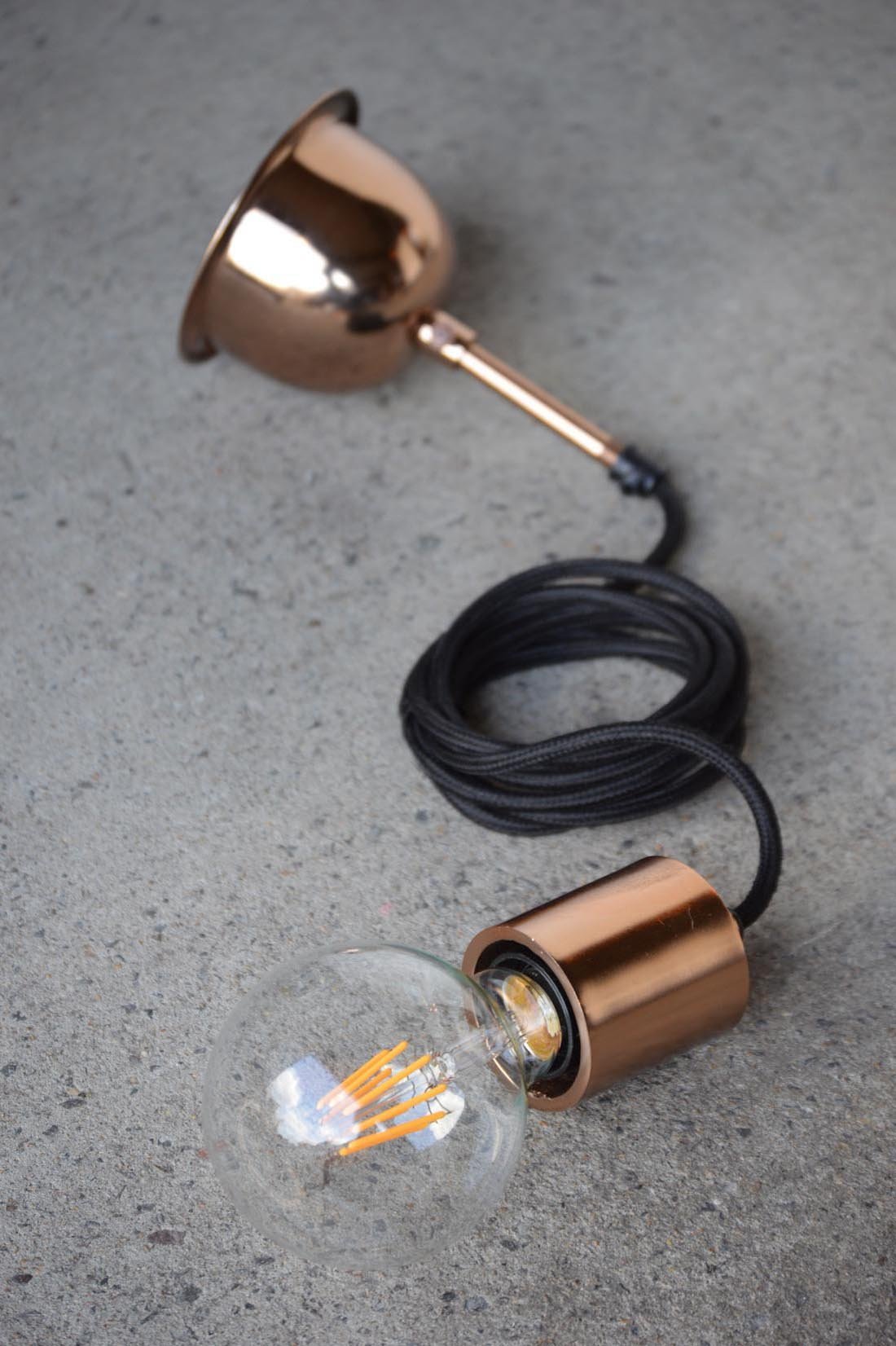 Michigan - Copper - Contemporary Tube Cord Drop Pendant Light-abc