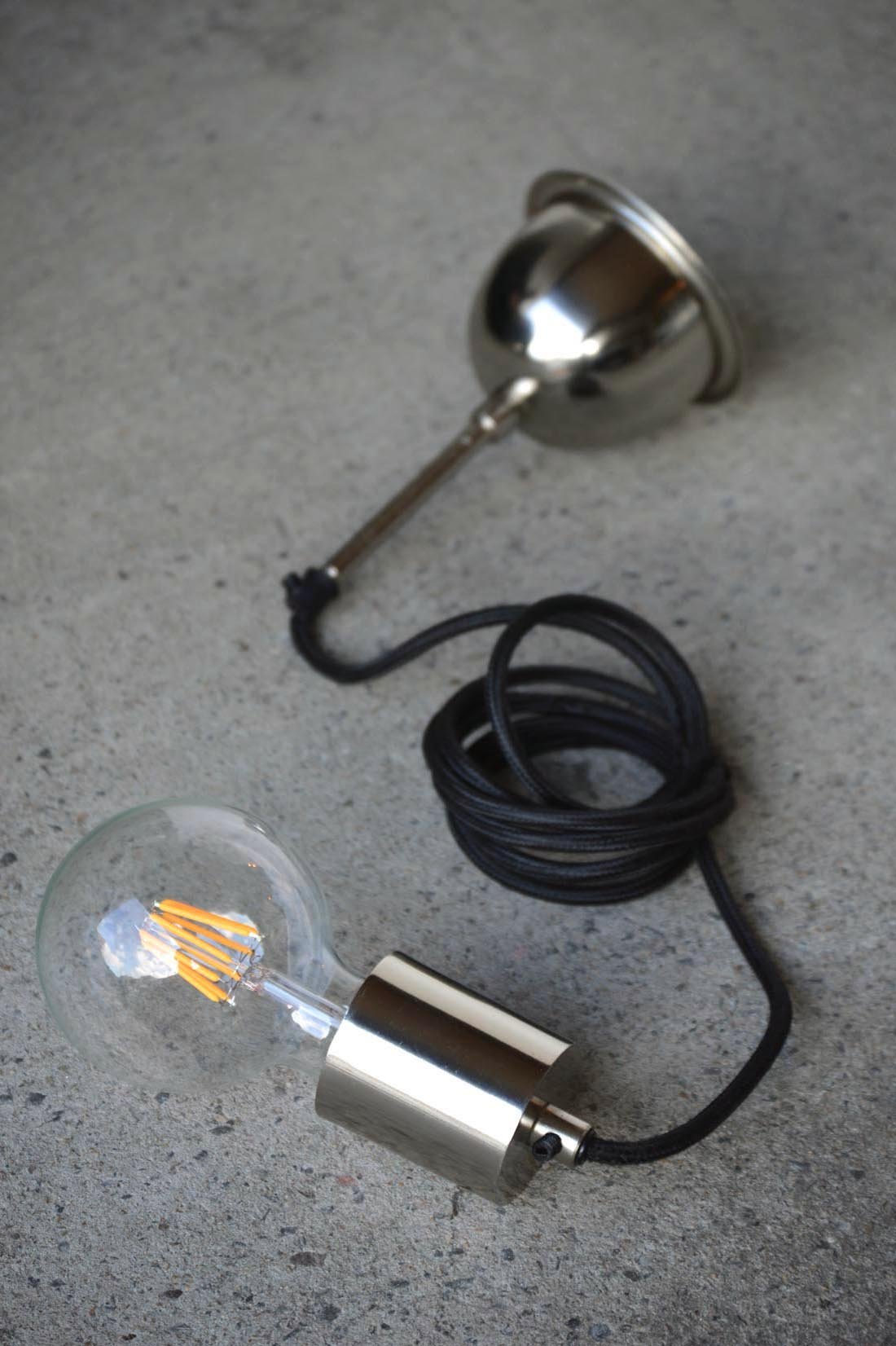 Michigan - Nickel - Contemporary Tube Cord Drop Pendant Light-abc