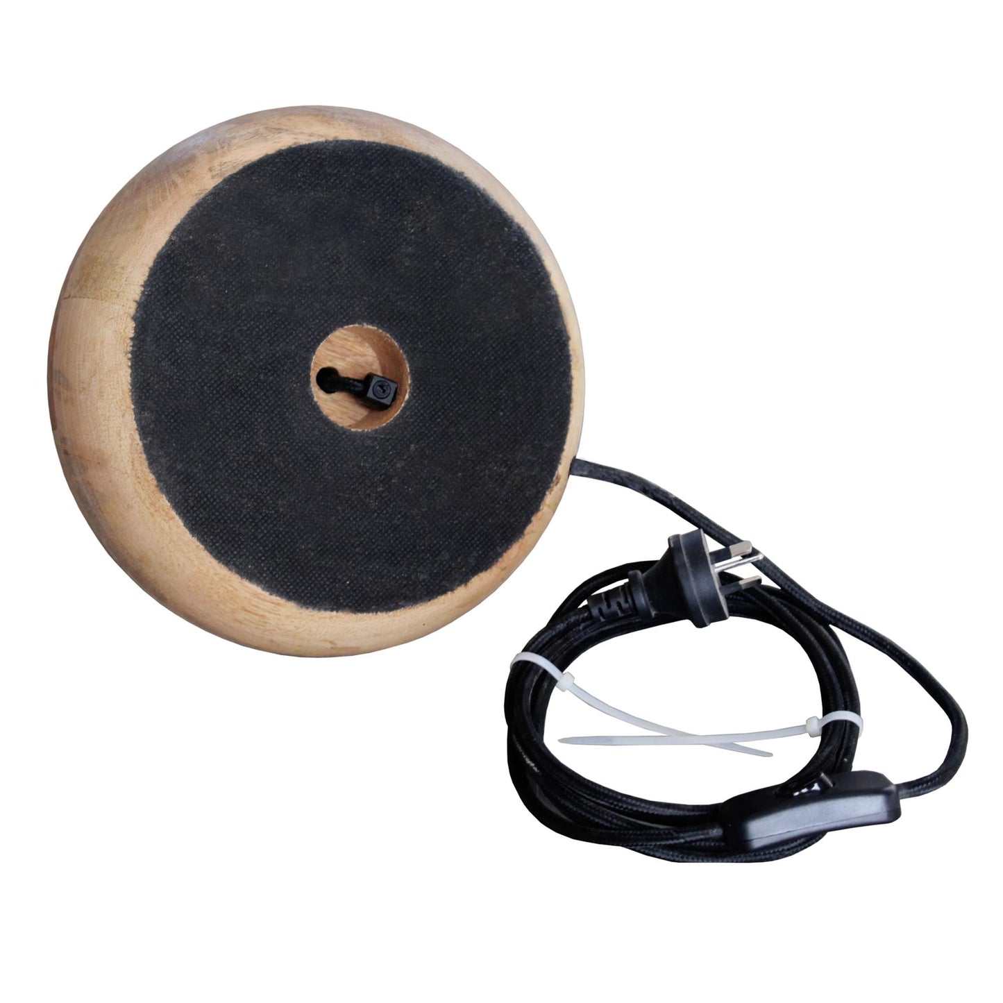 Pebble Small - Natural - Turned Wood Table Lamp-abc