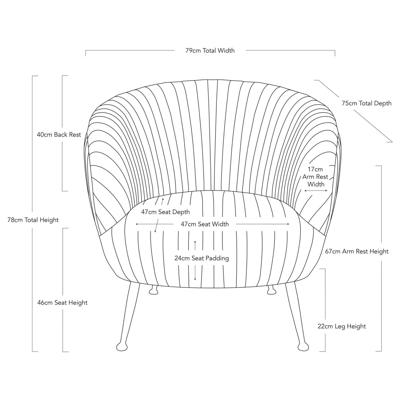 Perugia Armchair - Silver Grey-abc