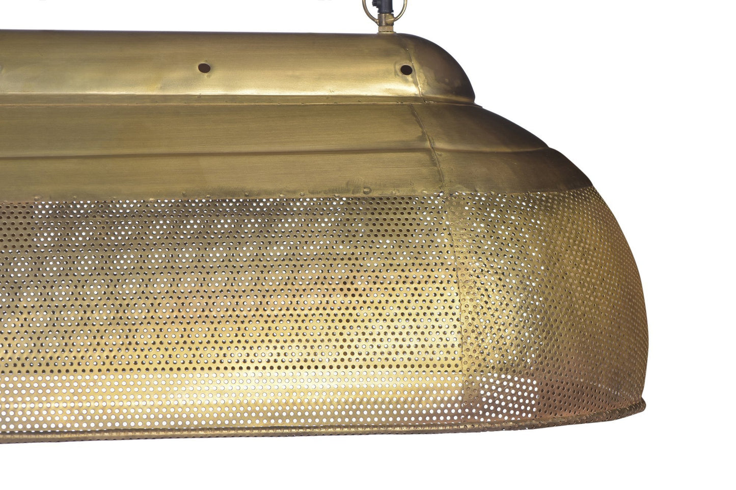 Riva Extra Long - Antique Brass - Perforated Iron Elongated Pendant Light-abc