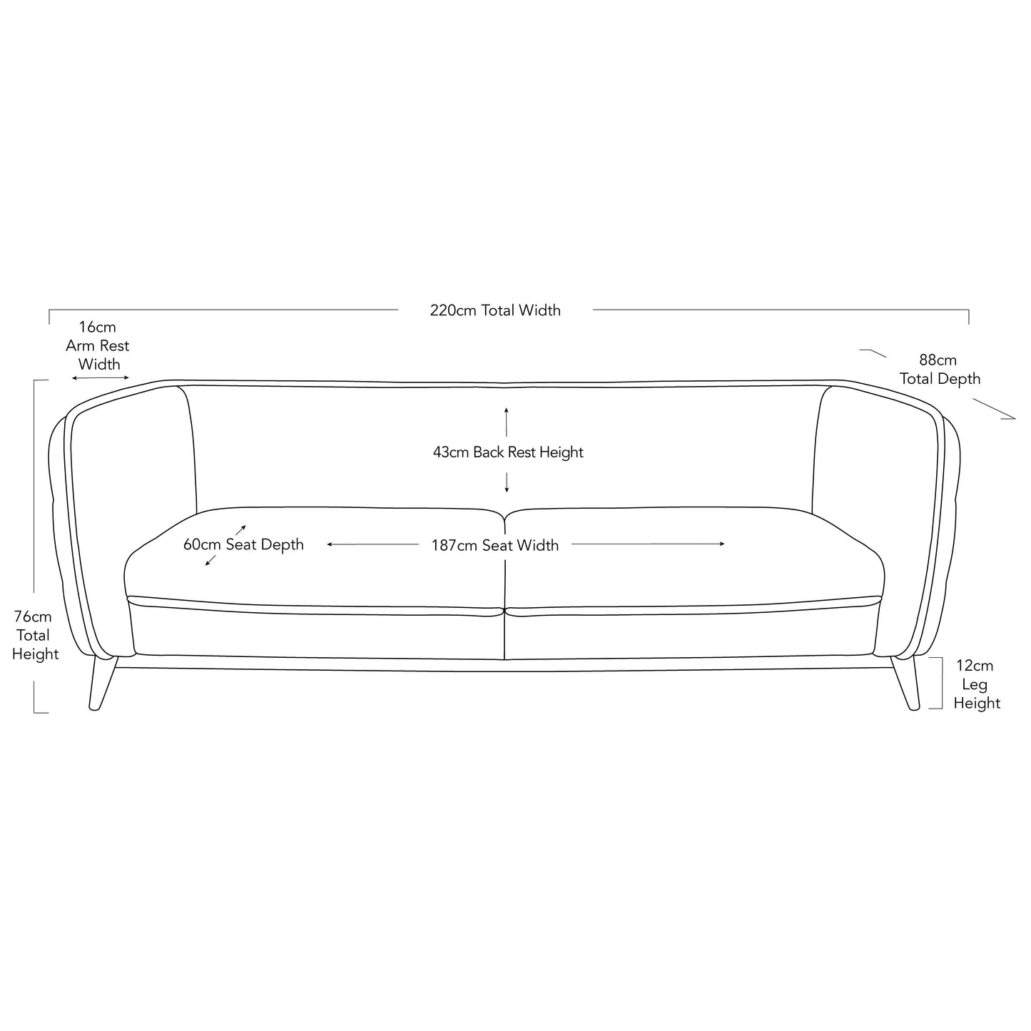 Riva Sofa - Anthracite-abc